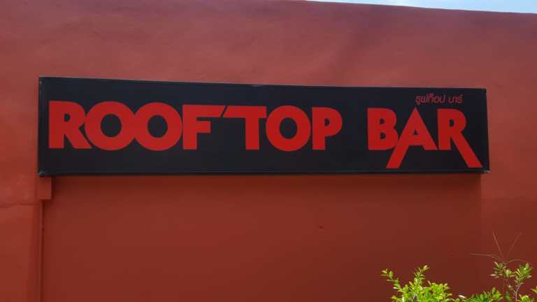 Rock bar sign with metal-style font
