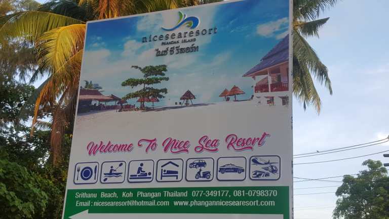 Modern sea resort sign