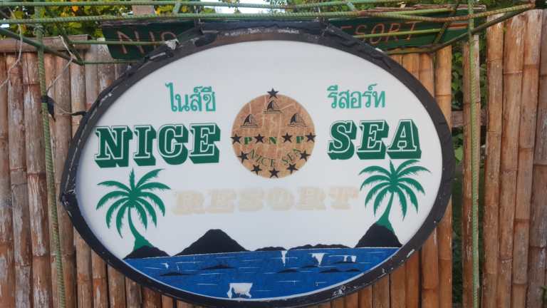 Western-style sea resort sign