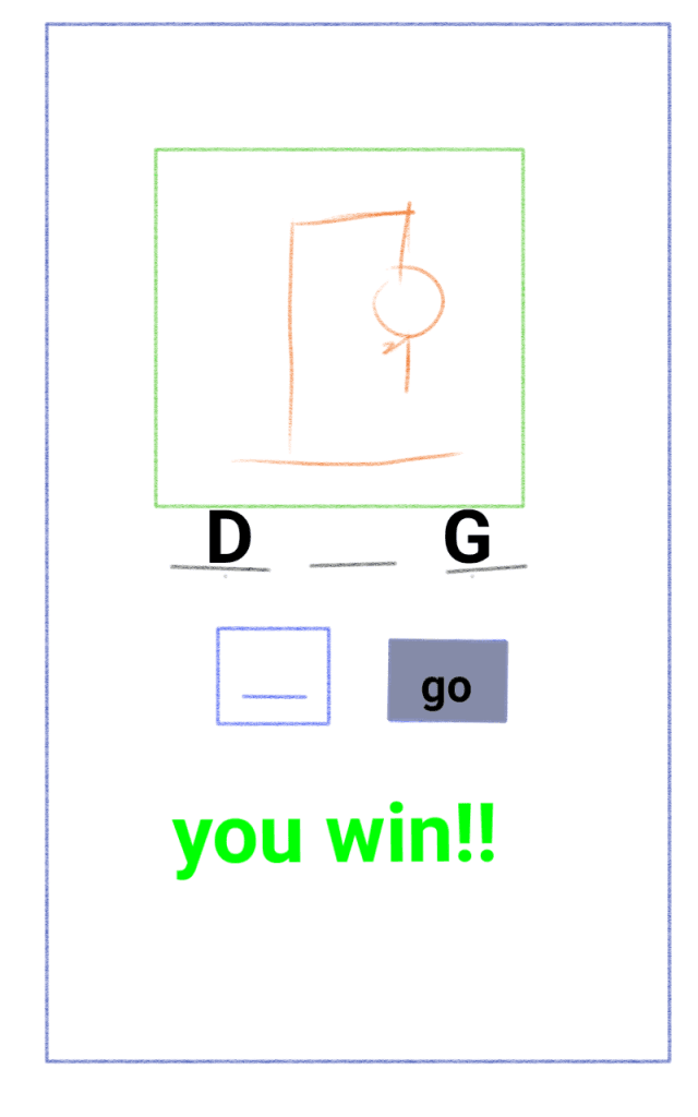 Hangman game basic wireframe, to get the discussion started