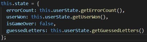 How to Build a ReactJS based Hangman game: Initial state for the GameWrapper.jsx component