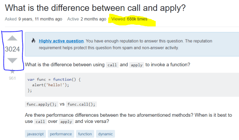 Difference between call and apply