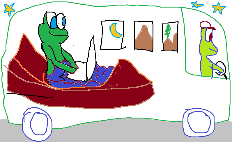 Frogrammer in a sleeper bus during the 6-hours-sleeper-bus programming challenge